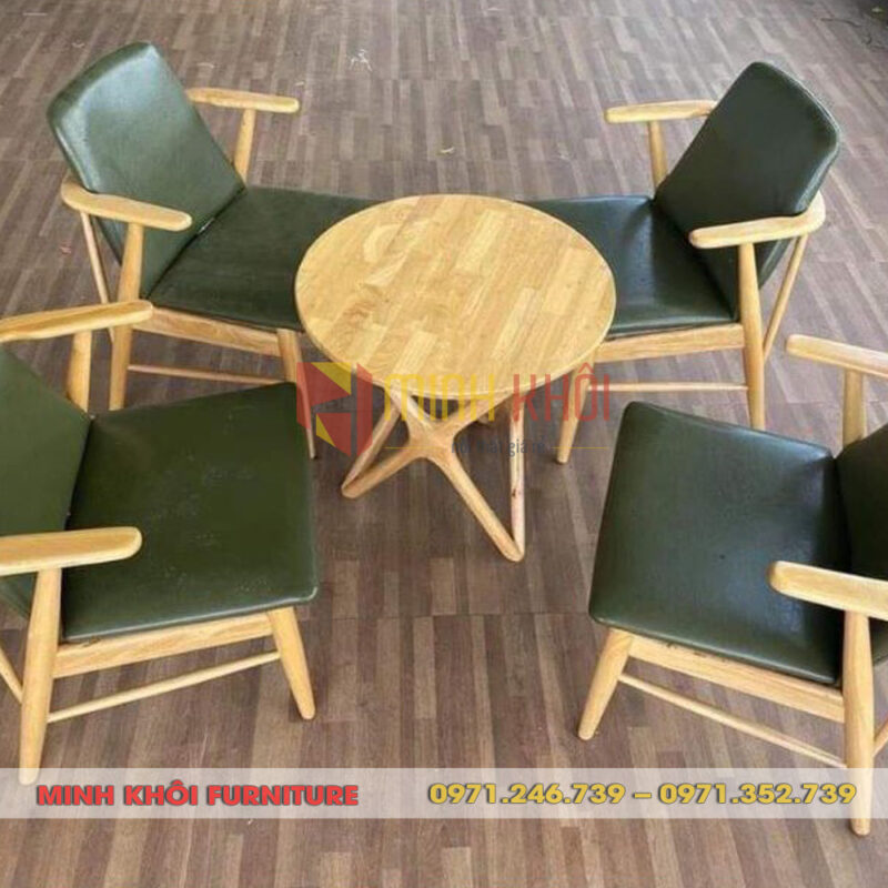 Bộ bàn ghế cafe gỗ babie