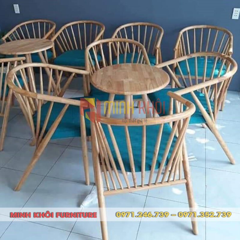 Ghế gỗ cafe Genny 16 Bộ bàn ghế cafe gỗ Genny