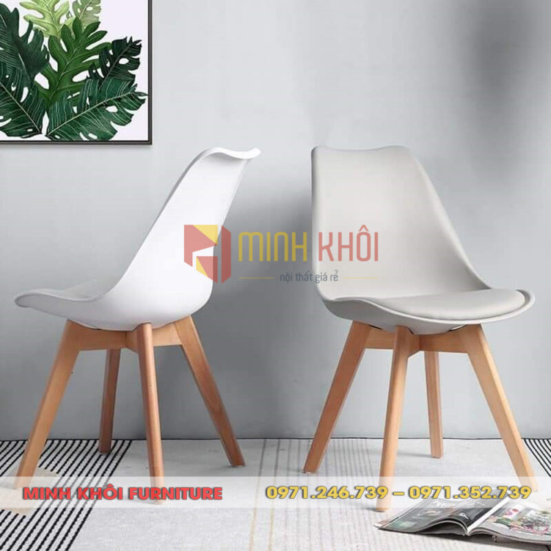 Ghế nhựa nệm chân gỗ MK-3003 10 Ghế nhựa nệm chân gỗ MK-3003