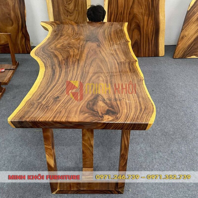 Bàn gỗ me tây nguyên tấm 10 Bàn gỗ me tây nguyên tấm cao cấp cho gia đình & quán ăn