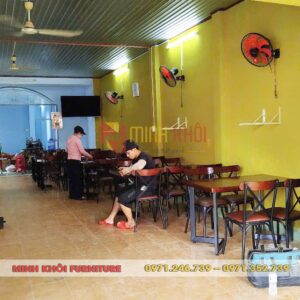 Bộ bàn ăn 4 ghế chữ X - Bàn ghế quán ăn, nhà hàng giá rẻ