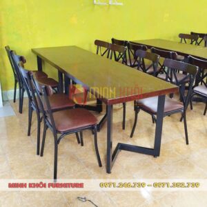 Bộ bàn ăn 4 ghế chữ X - Bàn ghế quán ăn, nhà hàng giá rẻ