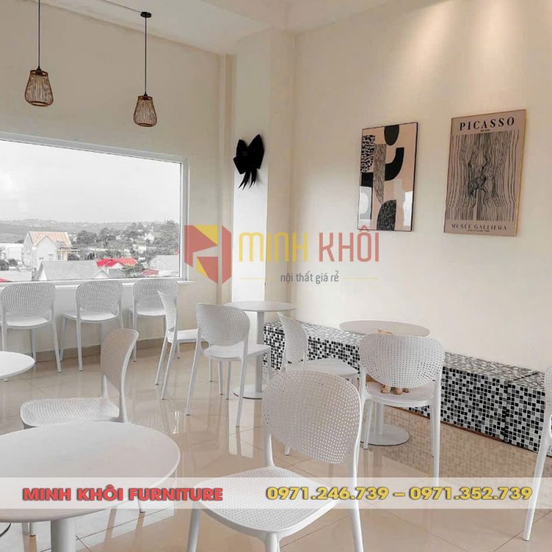 Ghế nhựa đúc MK-3002 - Ghế nhựa cafe, trà sữa, ghế nhựa quán ăn