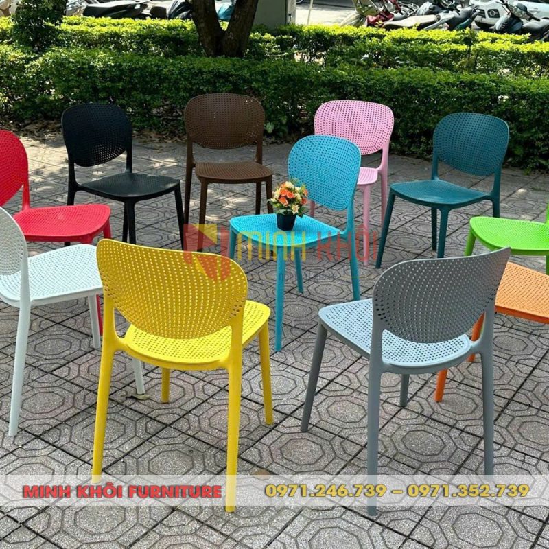 Ghế nhựa đúc MK-3002 - Ghế nhựa cafe, trà sữa, ghế nhựa quán ăn