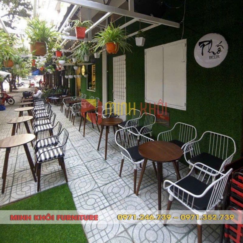 Ghế sắt Retro chân gỗ 20 Ghế sắt Retro chân gỗ