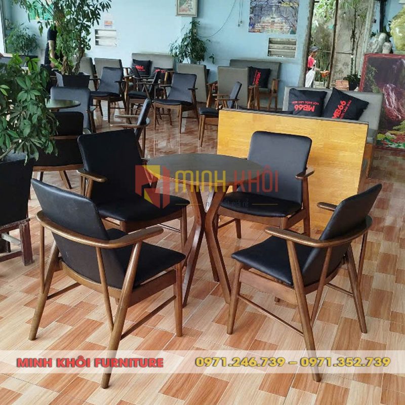 Bộ bàn ghế gỗ cafe Babie 10 Bộ bàn ghế gỗ cafe Babie