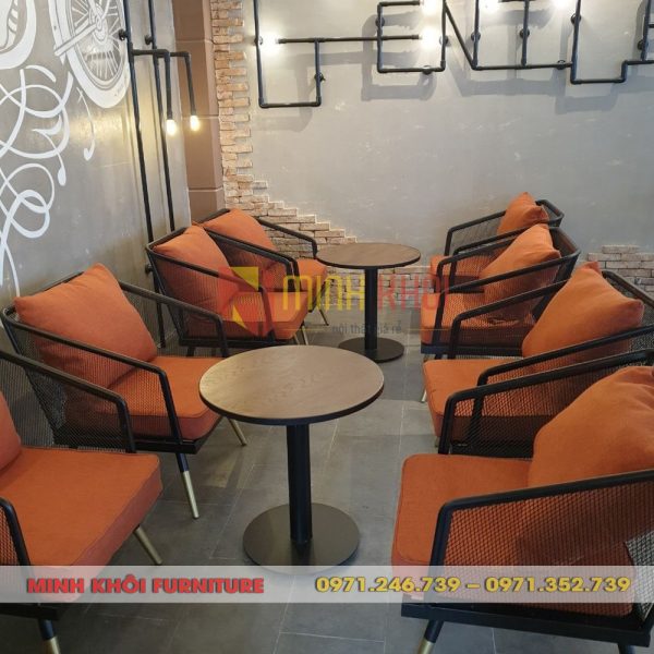 Bộ sofa cafe lưới khung sắt