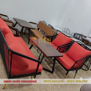 Bộ sofa cafe lưới khung sắt