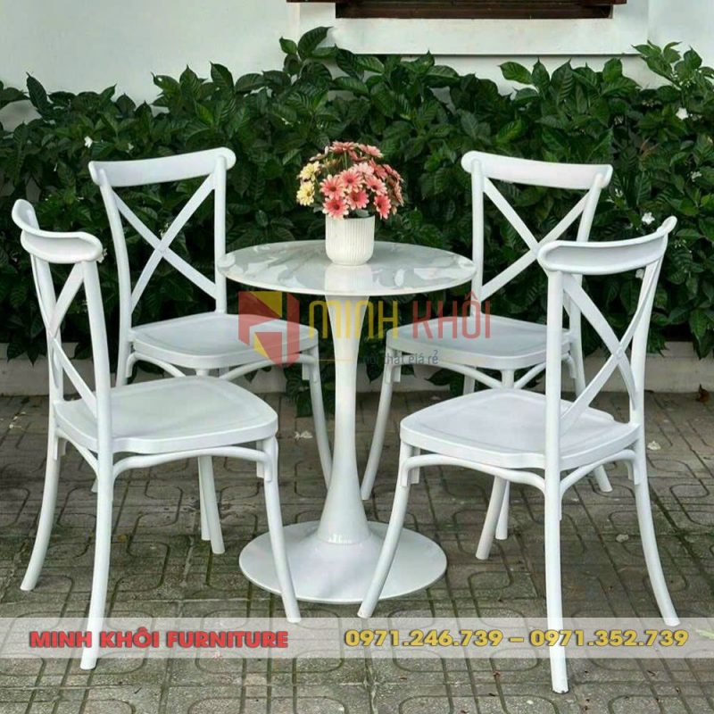 Ghế Bistro nhựa đúc nguyên khối 20 Ghế Bistro nhựa đúc quán cafe, trà sữa giá rẻ