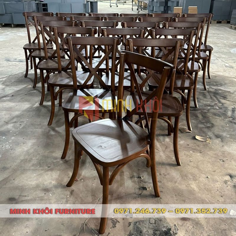 Bộ bàn ghế gỗ nhà hàng Bistro 6 Ghế gỗ Bistro - Ghế gỗ cafe, quán ăn, nhà hàng giá rẻ