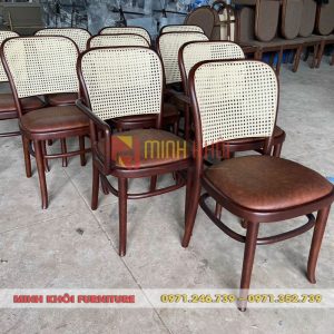 Ghế gỗ Thonet lưng mây - Ghế gỗ cafe, quán ăn giá rẻ