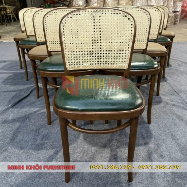 Ghế gỗ Thonet lưng mây - Ghế gỗ cafe, quán ăn giá rẻ