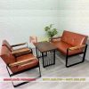 Bộ sofa cafe khung sắt bọc nệm MK-0015