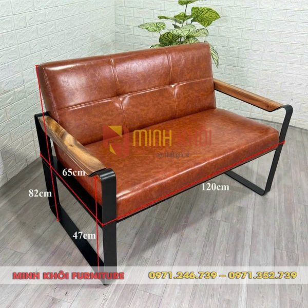 Bộ sofa cafe khung sắt bọc nệm MK-0015