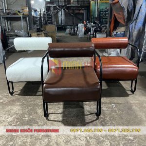 Sofa cafe MK-0016 khung sắt bọc nệm