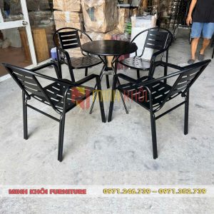 Bộ bàn ghế sắt MK-0017 - bàn ghế cafe ngoài trời