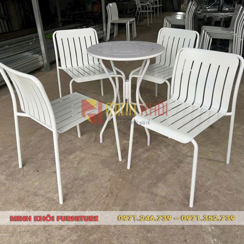 Bộ bàn ghế sắt MK-0019 8 Bộ bàn ghế sắt MK-0019 – Bàn ghế cafe sân vườn đẹp, bền, giá rẻ