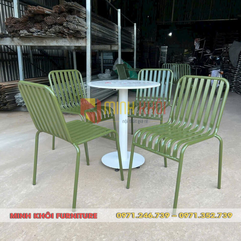 Bộ bàn ghế sắt MK-0020 6 Bộ bàn ghế sắt MK-0020 – Giải pháp nội thất cafe sân vườn đẹp, bền bỉ, tiện dụng