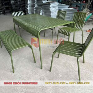 Bộ bàn ghế sắt MK-0021 – Bàn ghế cafe sân vườn ngoài trời đẹp, giá tốt
