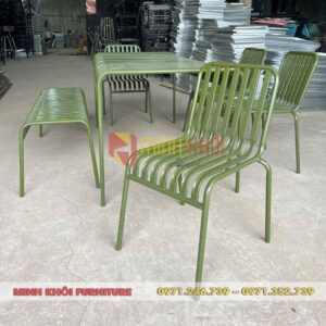 Bộ bàn ghế sắt MK-0021 – Bàn ghế cafe sân vườn ngoài trời đẹp, giá tốt