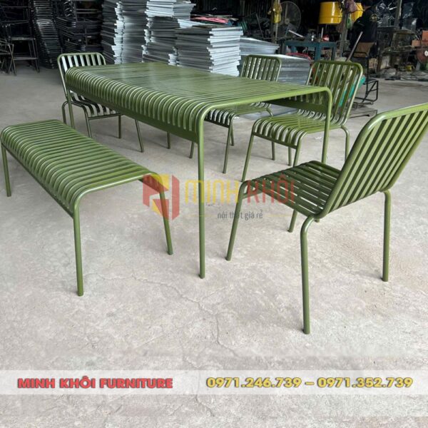 Bộ bàn ghế sắt MK-0021 – Bàn ghế cafe sân vườn ngoài trời đẹp, giá tốt