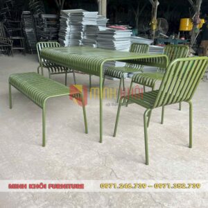 Bộ bàn ghế sắt MK-0021 – Bàn ghế cafe sân vườn ngoài trời đẹp, giá tốt