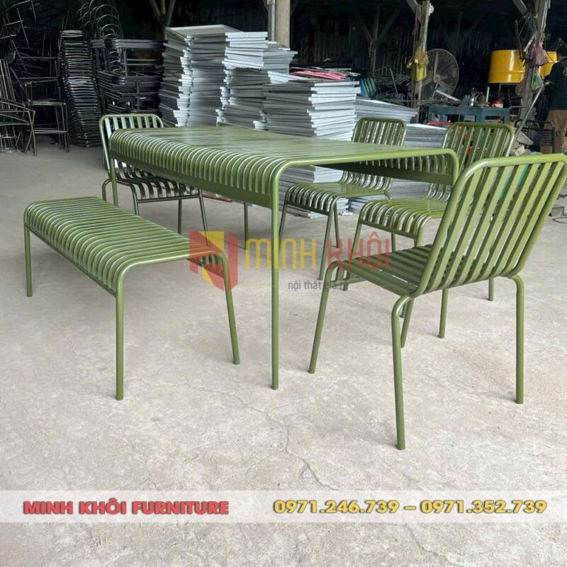 Bộ bàn ghế sắt MK-0021 14 Bộ bàn ghế sắt MK-0021 – Bàn ghế cafe sân vườn ngoài trời đẹp, giá tốt