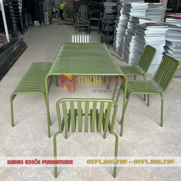 Bộ bàn ghế sắt MK-0021 – Bàn ghế cafe sân vườn ngoài trời đẹp, giá tốt