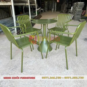 Bộ bàn ghế sắt MK-0024 – Thích hợp cho sân vườn và ban công