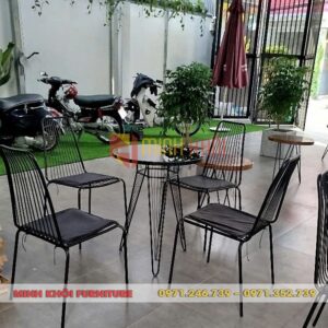 BÀN GHẾ SẮT MK-0025 – GIẢI PHÁP HOÀN HẢO CHO KHÔNG GIAN CAFE NGOÀI TRỜI