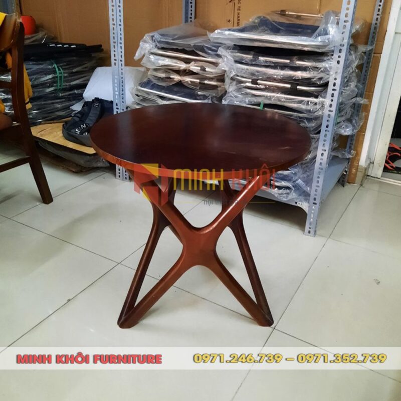 Bàn chân sao 11 Bàn chân sao gỗ cao su – Mẫu bàn cafe đẹp, thiết kế độc đáo