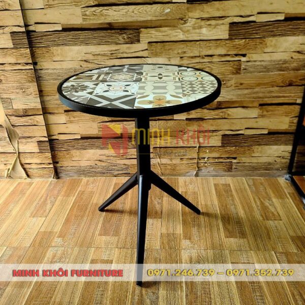 Bàn trụ ống côn – Mẫu bàn cafe hiện đại, bền đẹp cho quán trà sữa và ngoài trời