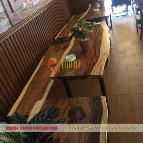 Bàn cafe gỗ me tây MK-0044 – Sang trọng, bền đẹp cho quán cafe