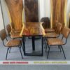 Bộ bàn ghế gỗ me tây MK-0045 cho quán nhậu, quán ăn, nhà hàng