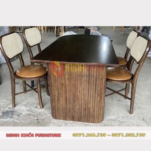 Bộ bàn ăn 4 ghế Thonet chân chéo MK-0052 – Sang trọng cho quán ăn, nhà hàng