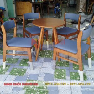 Bộ bàn ghế gỗ cafe Bella – Thiết kế hiện đại, chất liệu bền đẹp