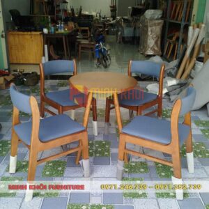 Bộ bàn ghế gỗ cafe Bella – Thiết kế hiện đại, chất liệu bền đẹp