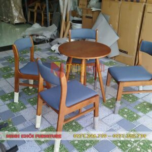 Bộ bàn ghế gỗ cafe Bella – Thiết kế hiện đại, chất liệu bền đẹp