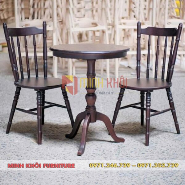 Bộ bàn ghế gỗ cafe cổ điển cho quán cafe và phòng trà sang trọng