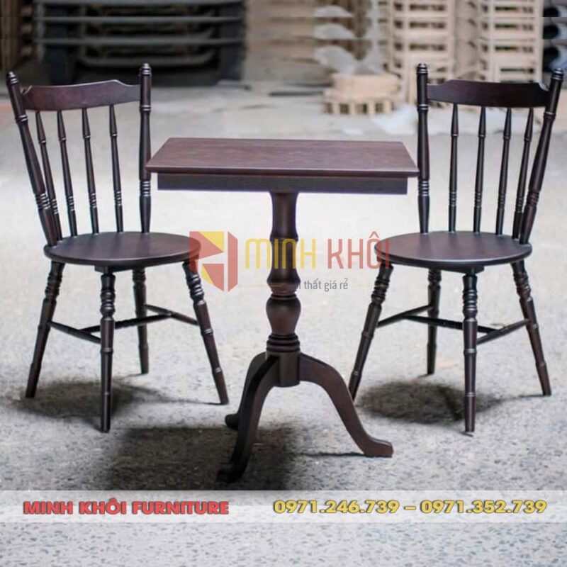 Bộ bàn ghế gỗ cafe cổ điển cho quán cafe và phòng trà sang trọng