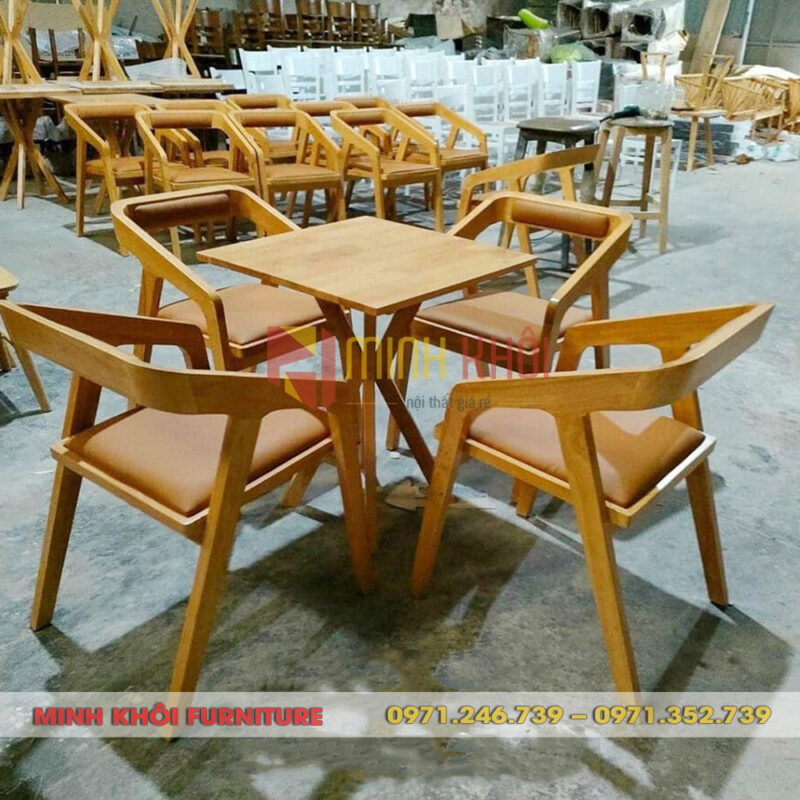 Bộ bàn ghế gỗ cafe Katakana – Sang trọng, bền đẹp cho quán