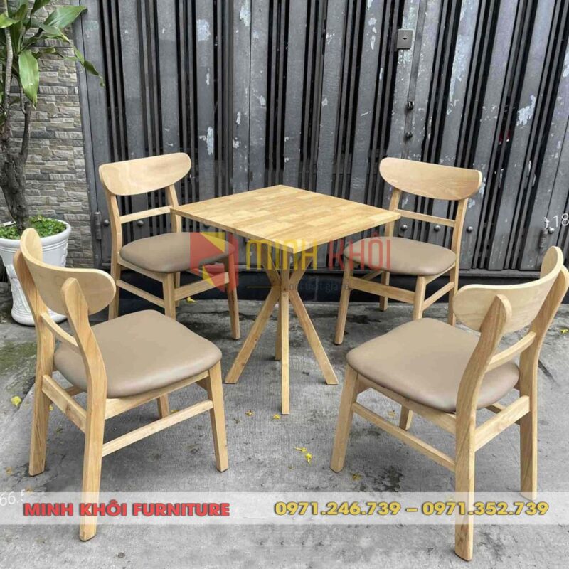 Bộ bàn ghế gỗ cafe Mango MK-0054 – Đẹp, bền, giá tốt