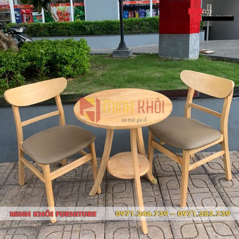 Bộ bàn ghế gỗ cafe Mango MK-0055 – Bền đẹp, giá rẻ