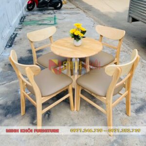 Bộ bàn ghế gỗ cafe Mango MK-0055 – Bền đẹp, giá rẻ