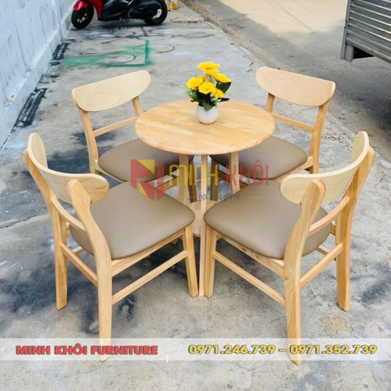 Bộ bàn ghế gỗ cafe Mango MK-0055 – Bền đẹp, giá rẻ