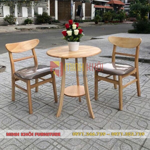 Bộ bàn ghế gỗ cafe Mango MK-0055 – Bền đẹp, giá rẻ