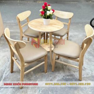 Bộ bàn ghế gỗ cafe Mango MK-0055 – Bền đẹp, giá rẻ