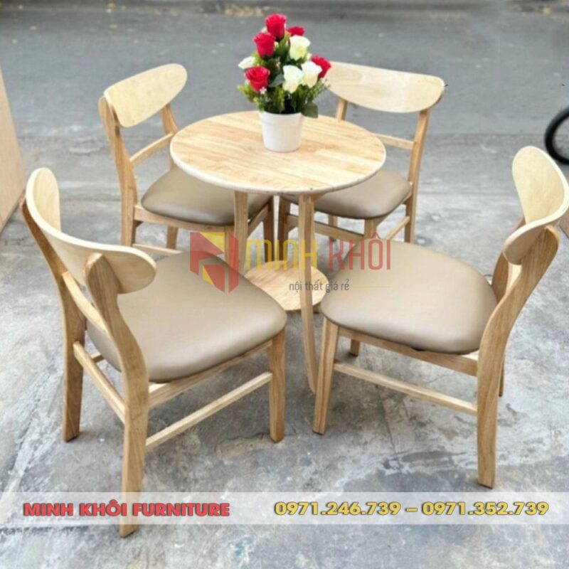 Bộ bàn ghế gỗ cafe Mango MK-0055 – Bền đẹp, giá rẻ