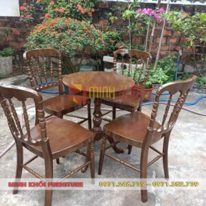Bộ bàn ghế gỗ cafe Napoleon – Sang trọng, cổ điển cho quán cafe