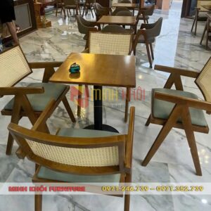 Bộ bàn ghế gỗ cafe V-leg – Thiết kế độc đáo, sang trọng cho quán cafe